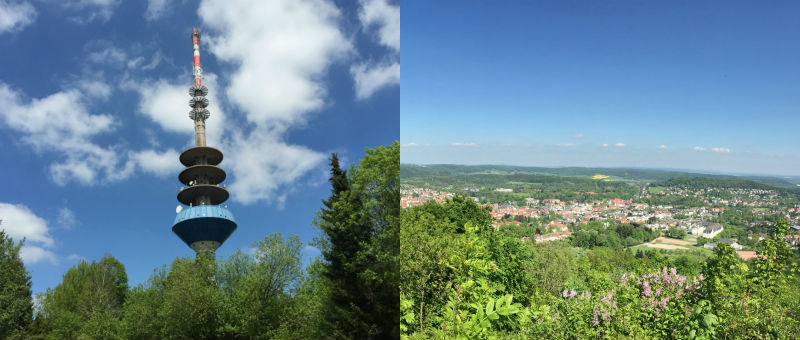 Fernsehturm Willebadessen, Ausblick vom Iburg Cafe Bad Driburg